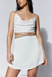 Meshki white beaded straps top