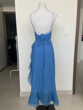 Manera Odevatca blue wrap around long Dress