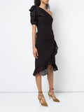 Ulla Johnson black one shoulder midi dress