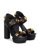 Balmain Ava 140mm leather platform sandals