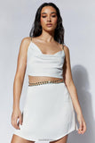 Meshki white beaded straps top