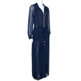 Chanel navy blue silk jumpsuit