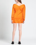 Nanushka orange puffed sleeves dress