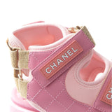 Chanel pink gladiator sandals