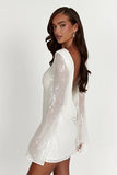 Meshki nala white sequin backless dress