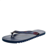 Louis Vuitton dark blue leather flip flops