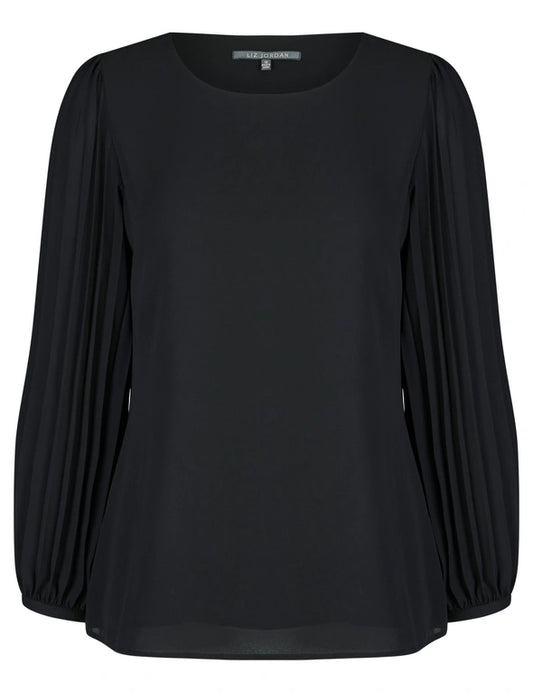 Liz Jordan Pleated Sleeve Blouse