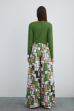 Gizia Pattern Green Palazzo Trousers