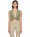 JACQUEMUS Khaki Le Papier 'Le Haut Noué' Vest