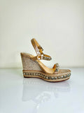 Christian Louboutin PYRADIAMS Studded Cork Wedge Sandals