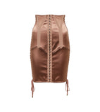 New Dolce&Gabbana lace-up satin skirt