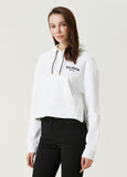 Balmain white cropped hoodie