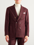 Brunello Cucinelli burgundy pinstriped blazer