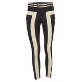 Elisabetta Franchi black and beige contrast slim pants