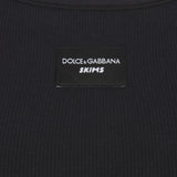 DOLCE&GABBANA x SKIMS black cotton rib scoop tank top