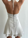 Alice + Olivia white halter Dress