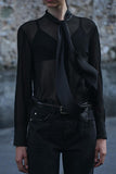 Zara Sheer Tie blouse