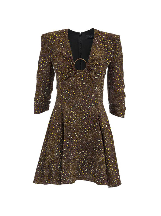 Versace leopard print flared mini dress