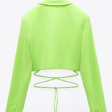 Zara lime cropped blazer