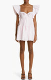 AREA Crystal Trim Poplin Mini Dress