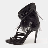 Dior Black feather sandals