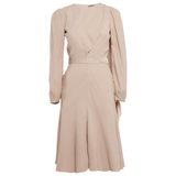 Alexander McQueen Tan Crepe Drape Style Mini Dress