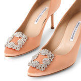 New Manolo Blahnik old rose satin pumps