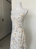 Manera Odevatca white floral wrap around long Dress