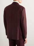 Brunello Cucinelli burgundy pinstriped blazer