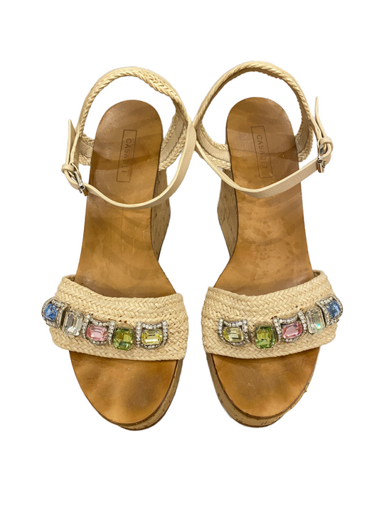 Casadei beige wedges with crystals