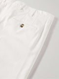 Brunello Cucinelli slim-fit white trousers