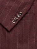 Brunello Cucinelli burgundy pinstriped blazer