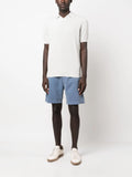 Brunello Cucinelli ribbed-trim off white polo shirt