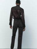 Zara Sheer Tie blouse