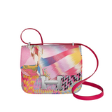 Like New Hermes Constance III Mini 18 Sour Marble silk Rose Azalee and rose Mexico