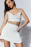 Meshki white beaded straps top