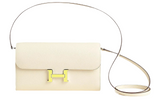 Like New Hermes Constance to go wallet Craie Nate Epsom with yellow buck