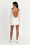 Meshki nala white sequin backless dress