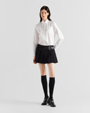 Prada Gabardine black pleated mini skirt