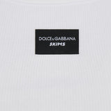 DOLCE&GABBANA x SKIMS white cotton rib scoop tank top