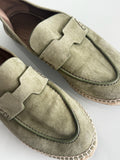 Hermes Vert Sauge Suede Goatskin Trip Espadrille