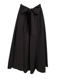 Gizia Black Long Satin Skirt