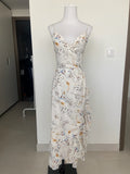 Manera Odevatca white floral wrap around long Dress