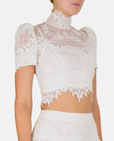 Zimmerman high tide embroidered lace crop top