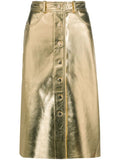 Sandro gold leather midi skirt