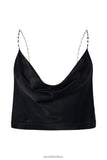 Meshki Black beaded straps top