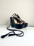 Jimmy Choo black lace Wedges