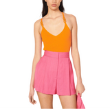 Sandro pink high-waisted shorts