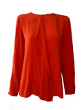 Tibi round neck orange blouse