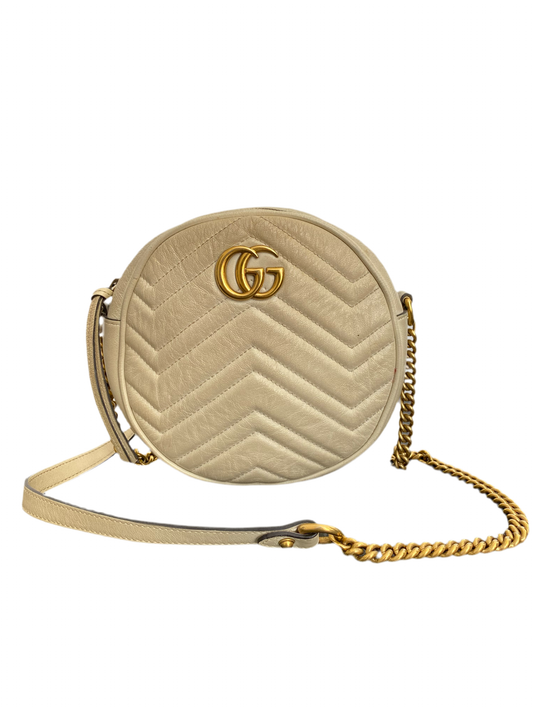 Gucci mini GG Marmont Round Leather Crossbody